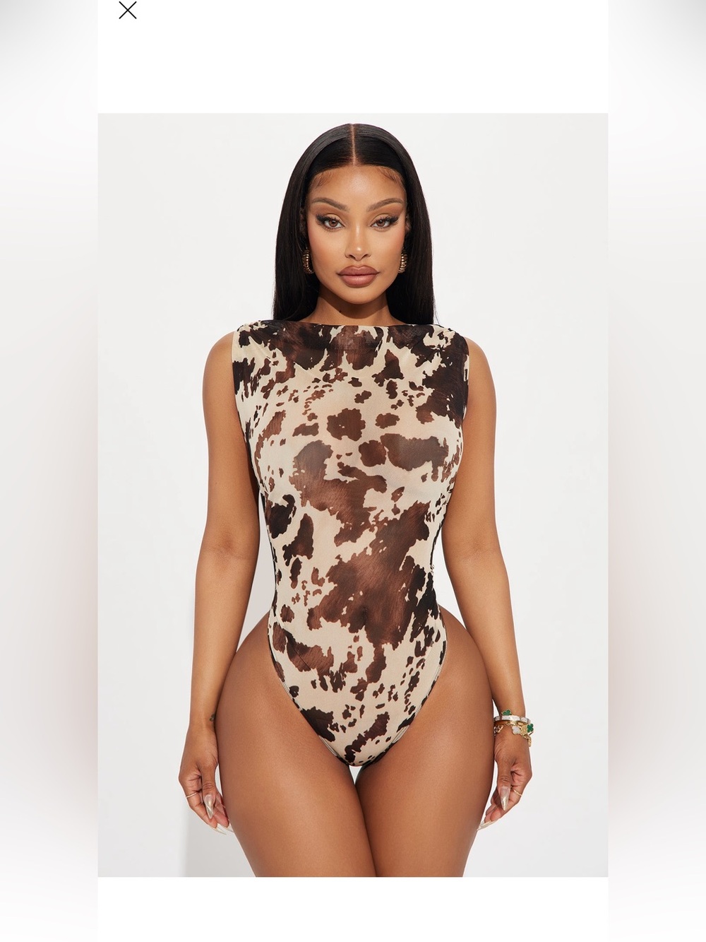 Cow-Print body suit - Brown & Cream